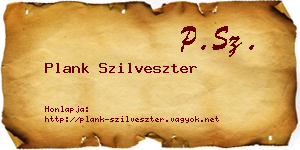 Plank Szilveszter névjegykártya